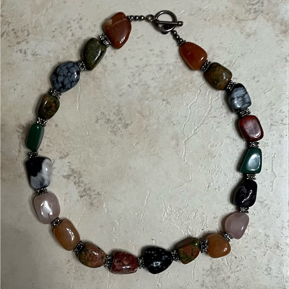 Multicolor bead chocker necklace